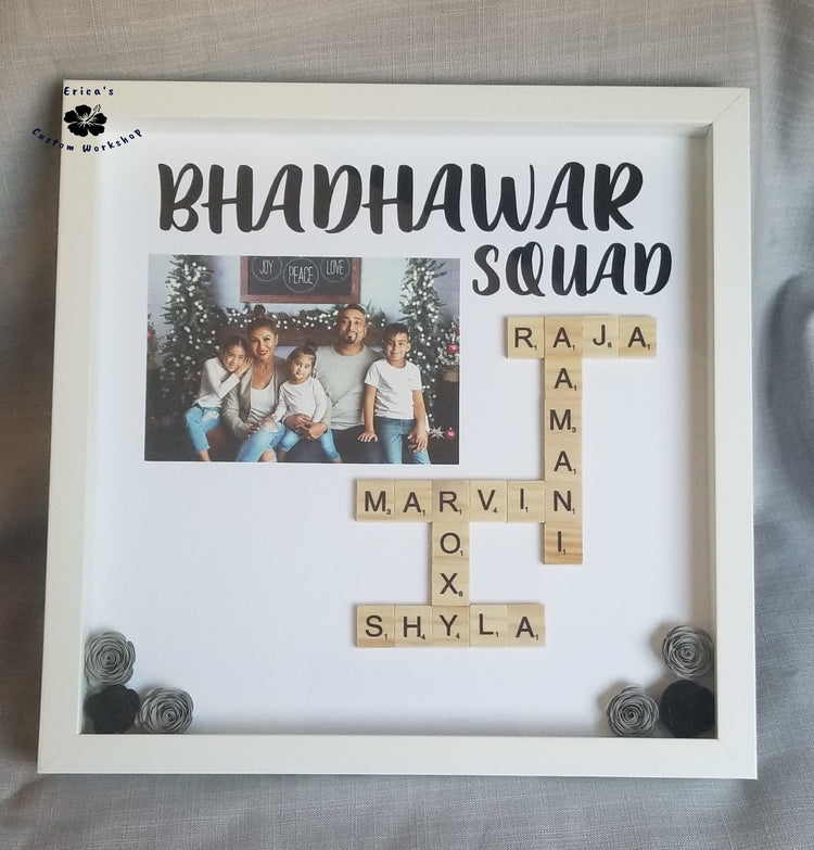Scrabble name Shadow Box (12x12)