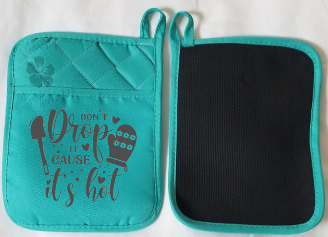 green pot holder with pocket