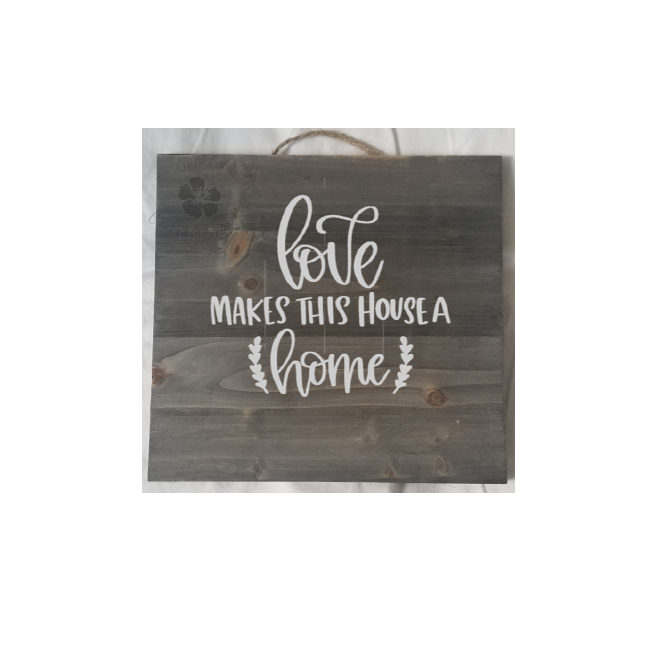 Greywashed wooden sign