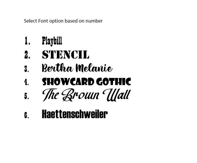Font options
