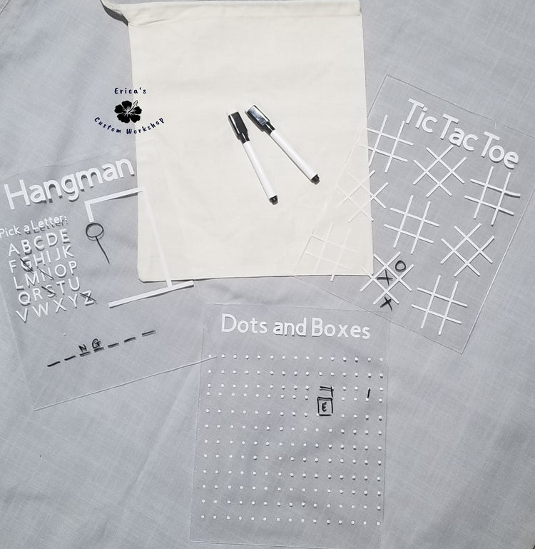 Dry erase travel size game boards
