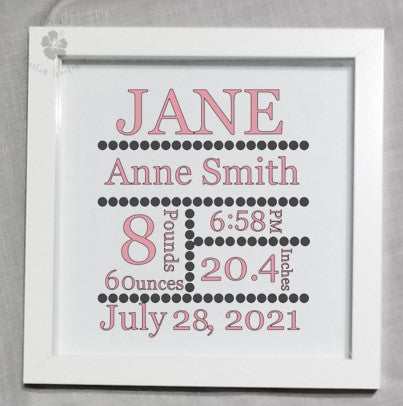 Birth Announcement Shadow Box